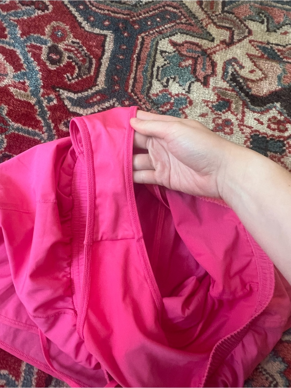 Alo Hot Pink High Rise Lined Stride Shorts— Womens Large - Picture 6 of 9
